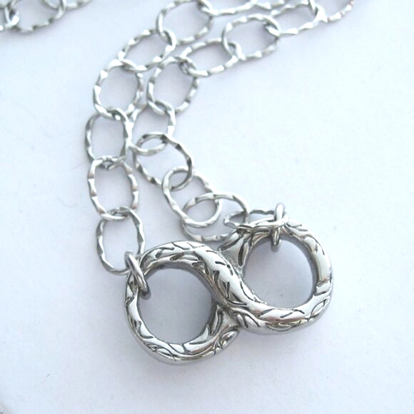 Large Eternity Stainless Steel Necklace - Picture 1 of 10